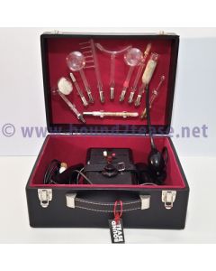 Dual wand handpieces with this Ixu Art Deco Violet Ray with chrome control unit, 12 electrodes