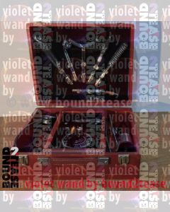 Antique Fluvita high frequency violet ray wand & 6 electrotherapy treatment electrodes 